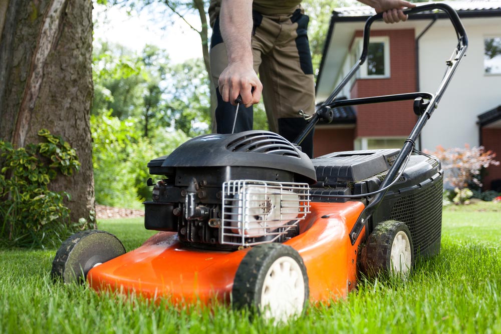 Man Using A Lawn Mower